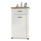 Mobile da Ingresso Bianco Opaco Marrone Rovere un Cassetto 2 Ripiani 60.5x41x105h cm, Un&#039;anta - Rogeno