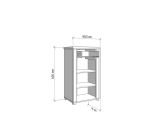 Mobile da Ingresso Bianco Opaco Marrone Rovere un Cassetto 2 Ripiani 60.5x41x105h cm, Un'anta - Rogeno