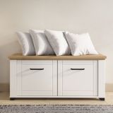 Mobile da Ingresso Bianco Opaco Marrone Rovere un Ripiano 2 Ante 103.5x41x47.5h cm, 2 Vani - Menfi