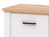 Mobile da Ingresso Bianco Opaco Marrone Rovere un Ripiano 2 Ante 103.5x41x47.5h cm, 2 Vani - Menfi