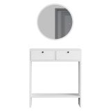 Mobile da Ingresso Bianco Specchio Incluso Modulabile 80x24x90h cm, 2 Ante - Chiarano