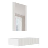 Mobile da Ingresso Bianco Specchio Incluso Paia 80x42x97h cm, un Cassetto - Premolo