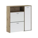 Mobile da ingresso da parete 3 ante rovere e bianco 91x94h cm - Scultore