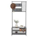 Mobile da ingresso da parete antracite e nero 78x182h cm - Varsavia