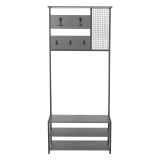 Mobile da ingresso da parete antracite e nero 78x182h cm - Varsavia