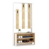 Mobile da ingresso da parete bianco e quercia 90x180h cm - Toraji