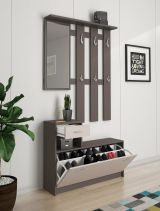 Mobile da ingresso Garolfo, 100x25h180 cm, Beige e Grigio