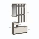 Mobile da ingresso Garolfo, 100x25h180 cm, Beige e Grigio