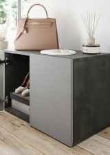 Mobile da Ingresso Grigio 2 Paia con Scarpiera 63x35x41h cm, 2 Ante - Scorrano