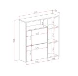 Mobile da Ingresso Grigio Cemento Bianco 04-mag Paia 3 Ripiani 91.5x26.6x94h cm, 3 Ante - Scultore