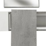 Mobile da Ingresso Grigio Cemento Bianco Specchio Incluso un Ripiano 100x31x75h cm, Appendiabiti - Limbadi