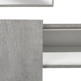 Mobile da Ingresso Grigio Cemento Bianco Specchio Incluso un Ripiano 100x31x75h cm, Appendiabiti - Limbadi