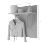 Mobile da Ingresso Grigio Cemento Installazione Sospesa Materiale Struttura in Legno Nobilitato 63x27x78h cm, Sfumatura Colore Struttura Cemento