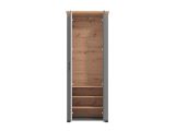Mobile da Ingresso Grigio Marrone Rovere Nodi Specchio Incluso 3 Ripiani 75x41x194.5h cm, Appendiabiti - Coggiola
