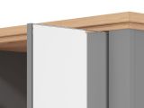 Mobile da Ingresso Grigio Marrone Rovere Nodi Specchio Incluso 3 Ripiani 75x41x194.5h cm, Appendiabiti - Coggiola