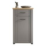 Mobile da Ingresso Grigio Marrone Rovere un Cassetto 2 Ripiani 60.5x41x105h cm, Un&#039;anta - Rogeno