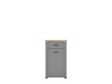 Mobile da Ingresso Grigio Marrone Rovere un Cassetto 2 Ripiani 60.5x41x105h cm, Un'anta - Rogeno