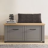Mobile da Ingresso Grigio Marrone Rovere un Ripiano 2 Ante 103.5x41x47.5h cm, 2 Vani - Menfi