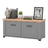Mobile da Ingresso Grigio Marrone Rovere un Ripiano 2 Ante 103.5x41x47.5h cm, 2 Vani - Menfi