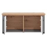 Mobile da Ingresso Grigio Marrone Rovere un Ripiano 2 Ante 103.5x41x47.5h cm, 2 Vani - Menfi