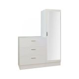 Mobile da ingresso Halimede, Entratina moderna, Appendiabiti da parete, Consolle portaoggetti multifunzione, 60x47h72 cm, Bianco