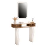 Mobile da Ingresso Marrone Noce Bianco Specchio Incluso 2 Ripiani 105x30x85h cm, Modulabile - Gazzuolo