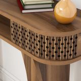 Mobile da Ingresso Marrone Noce Marrone Noce Specchio Incluso 2 Ripiani 105x30x85h cm, Modulabile - Gazzuolo