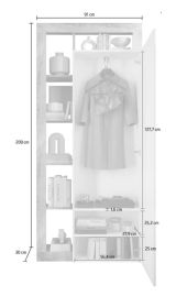 Mobile da Ingresso Marrone Pero Trasparente Specchio Incluso Appendiabiti 90.5x30x210h cm, 6 Paia - Gonzaga
