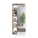 Mobile da Ingresso Marrone Pero Trasparente Specchio Incluso Appendiabiti 90.5x30x210h cm, 6 Paia - Gonzaga