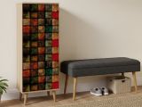 Mobile da Ingresso Marrone Quercia Nero Antracite 16 Paia Cassetti 50x38x135h cm, 7 Ripiani - Podgorica
