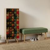 Mobile da Ingresso Marrone Quercia Verde 16 Paia Cassetti 50x38x135h cm, 7 Ripiani - Podgorica