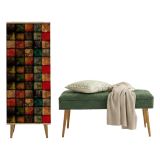 Mobile da Ingresso Marrone Quercia Verde 16 Paia Cassetti 50x38x135h cm, 7 Ripiani - Podgorica