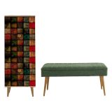 Mobile da Ingresso Marrone Quercia Verde 16 Paia Cassetti 50x38x135h cm, 7 Ripiani - Podgorica