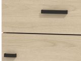Mobile da Ingresso Marrone Rovere Chiaro Nero un Cassetto 2 Ripiani 52x35x98h cm, Un'anta - Trevi
