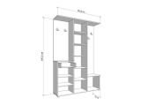Mobile da Ingresso Marrone Rovere Marrone Noce Specchio Incluso un Cassetto 133.5x33x197.5h cm, 9 Ripiani - Volpara
