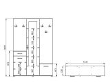 Mobile da Ingresso Marrone Rovere Marrone Noce Specchio Incluso un Cassetto 133.5x33x197.5h cm, 9 Ripiani - Volpara