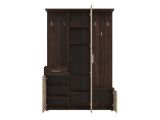 Mobile da Ingresso Marrone Rovere Marrone Noce Specchio Incluso un Cassetto 133.5x33x197.5h cm, 9 Ripiani - Volpara