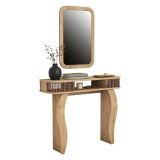 Mobile da Ingresso Marrone Rovere Marrone Rovere Specchio Incluso 2 Ripiani 105x30x85h cm, Modulabile - Gazzuolo