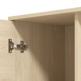 Mobile da Ingresso Marrone Rovere Nero Specchio Incluso 6 Ripiani 87x36x197h cm, Appendiabiti - Vique