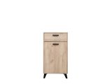 Mobile da Ingresso Marrone Rovere Nero un Cassetto 2 Ripiani 54x35x101h cm, Un'anta - Sezzadio