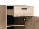 Mobile da Ingresso Marrone Rovere Nero un Cassetto 2 Ripiani 54x35x101h cm, Un'anta - Sezzadio