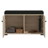 Mobile da Ingresso Marrone Rovere Nero un Ripiano 2 Ante 77x35x40.5h cm, 2 Vani - Druento