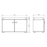 Mobile da Ingresso Marrone Rovere Nero un Ripiano 2 Ante 77x35x40.5h cm, 2 Vani - Druento