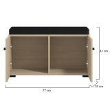 Mobile da Ingresso Marrone Rovere Nero un Ripiano 2 Ante 77x35x40.5h cm, 2 Vani - Druento