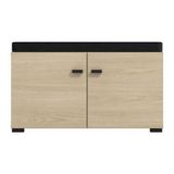 Mobile da Ingresso Marrone Rovere Nero un Ripiano 2 Ante 77x35x40.5h cm, 2 Vani - Druento