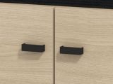 Mobile da Ingresso Marrone Rovere Nero un Ripiano 2 Ante 77x35x40.5h cm, 2 Vani - Druento