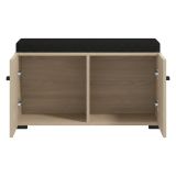 Mobile da Ingresso Marrone Rovere Nero un Ripiano 2 Ante 77x35x40.5h cm, 2 Vani - Druento