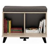Mobile da Ingresso Marrone Rovere Nero un Ripiano Un'anta 68x35x52.5h cm, 2 Vani - Lainate