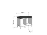 Mobile da Ingresso Marrone Rovere Nero un Ripiano Un'anta 68x35x52.5h cm, 2 Vani - Lainate