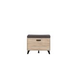 Mobile da Ingresso Marrone Rovere Nero un Ripiano Un'anta 68x35x52.5h cm, 2 Vani - Lainate